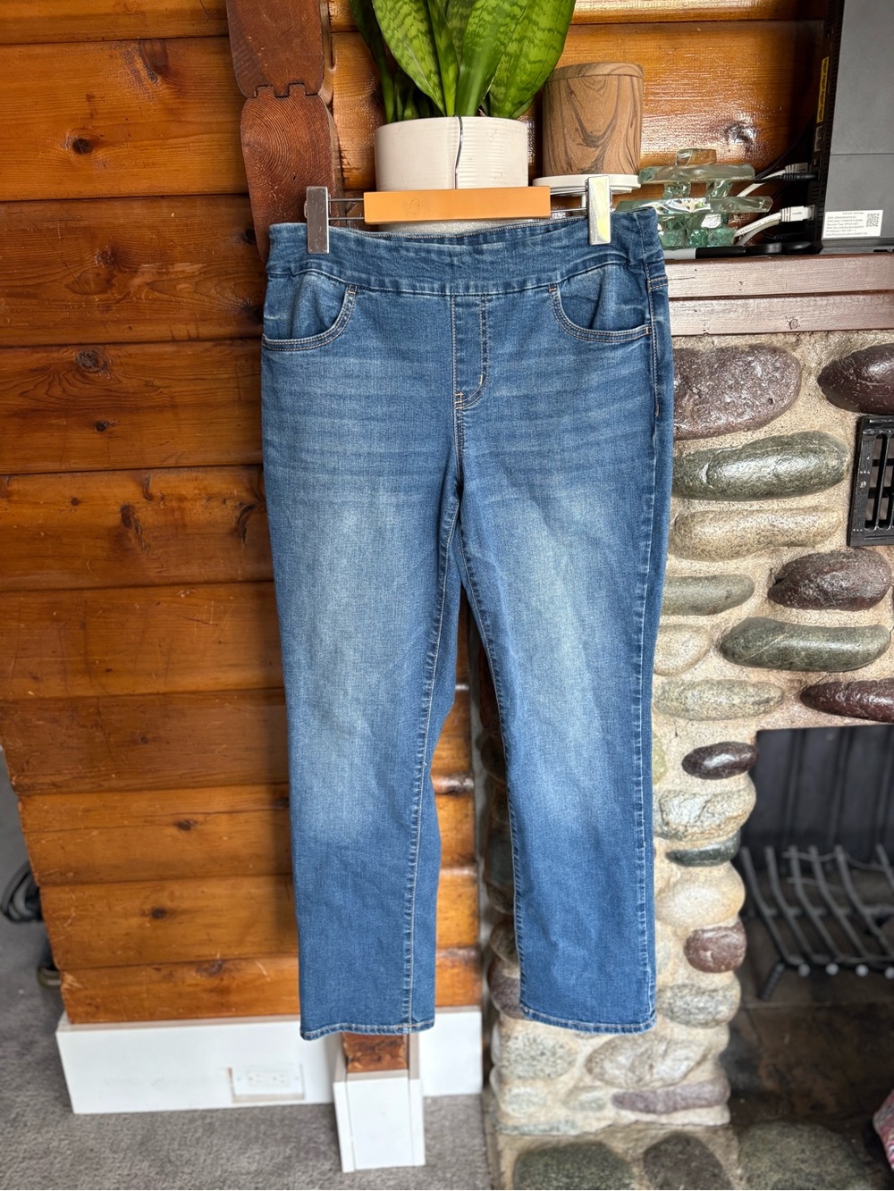 R Jeans Pull-On Slim Straight Stretch Denim Jeans Size 30 Comfort Fit